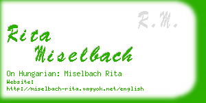 rita miselbach business card